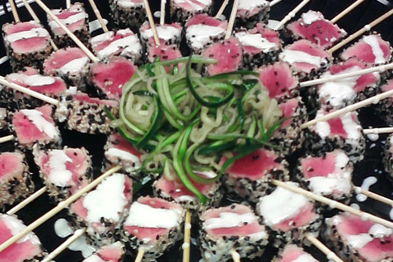 Photo of skewers of food available for catering